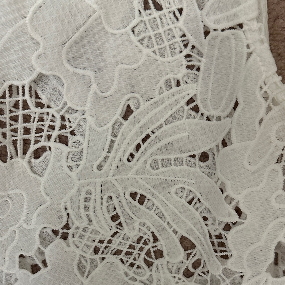 Caution to the Wind Elegant White Lace Sleeveless Top - Picture 3 of 6
